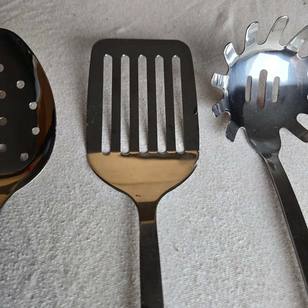 Temp-tations serving Utensil Set Green Old World ceramic 5pc stainless steel
